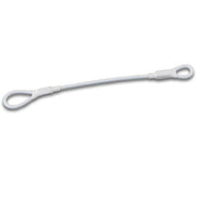 Security Lanyard Double Loop with Plastic Cover White