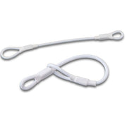 Security Lanyard Double Loop with Plastic Cover White